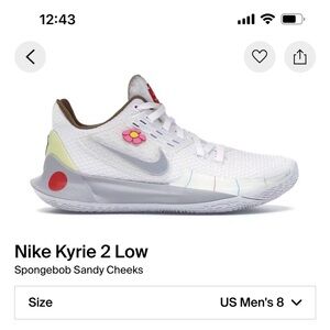 Nike Kyrie 2 Low Spongebob Sandy Cheeks CJ6953-100 Men's Size 8